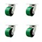 Service Caster 6'' Heavy Duty Green Poly on Cast Iron Swivel Caster Set with 2 Swivel Locks, 4PK CRAN-SCC-KP92S630-PUR-GB-BSL-2-S-2 - alternate 1